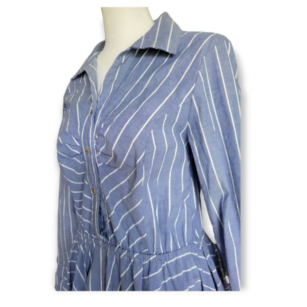 VENUS Fit and Flare Striped Shirt Dress Size Medium - Picture 8 of 10